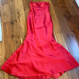 Gorgeous red satin strapless dress